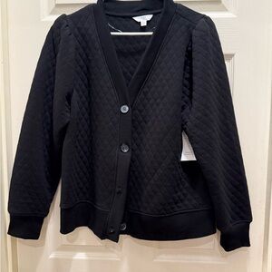 Time and Tru Black Quilted Blazer